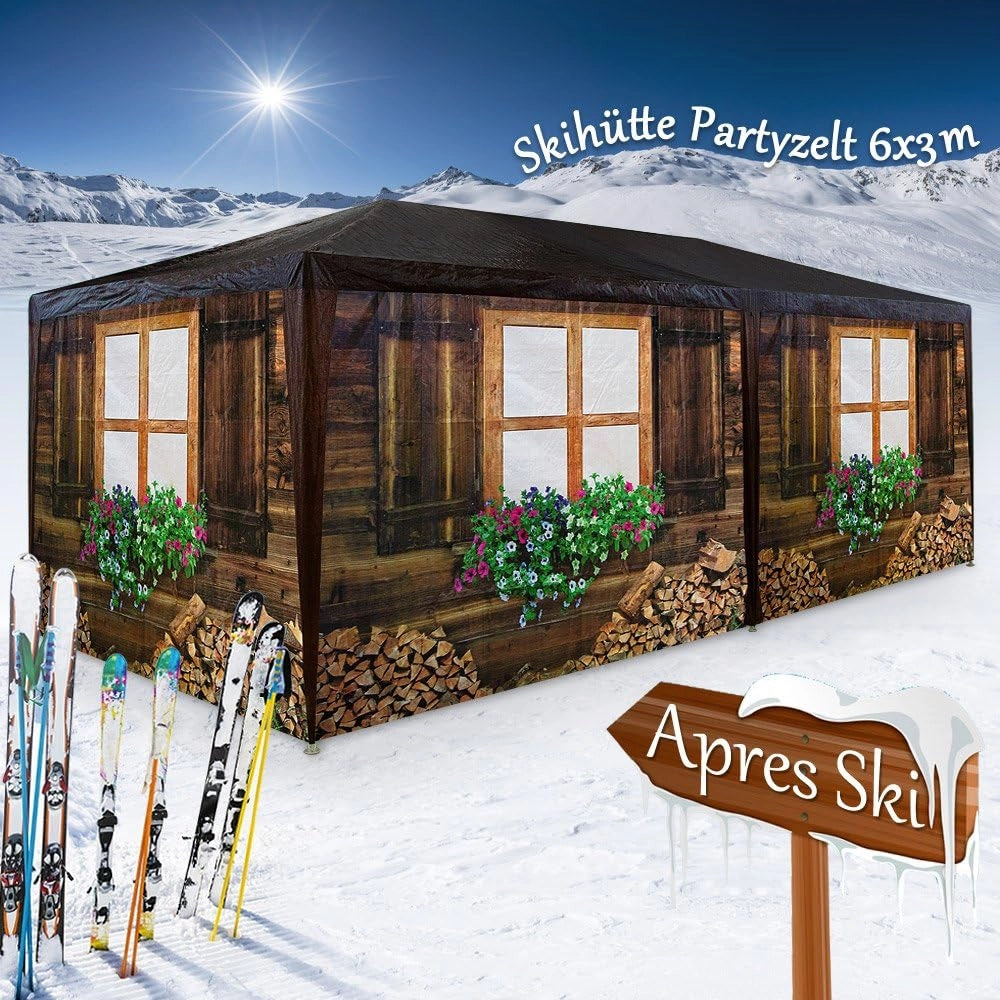 Padiglione da Esterno Capanna 3x6m Pareti Laterali a Rullo Tenda per Feste Eventi Party 18m²
