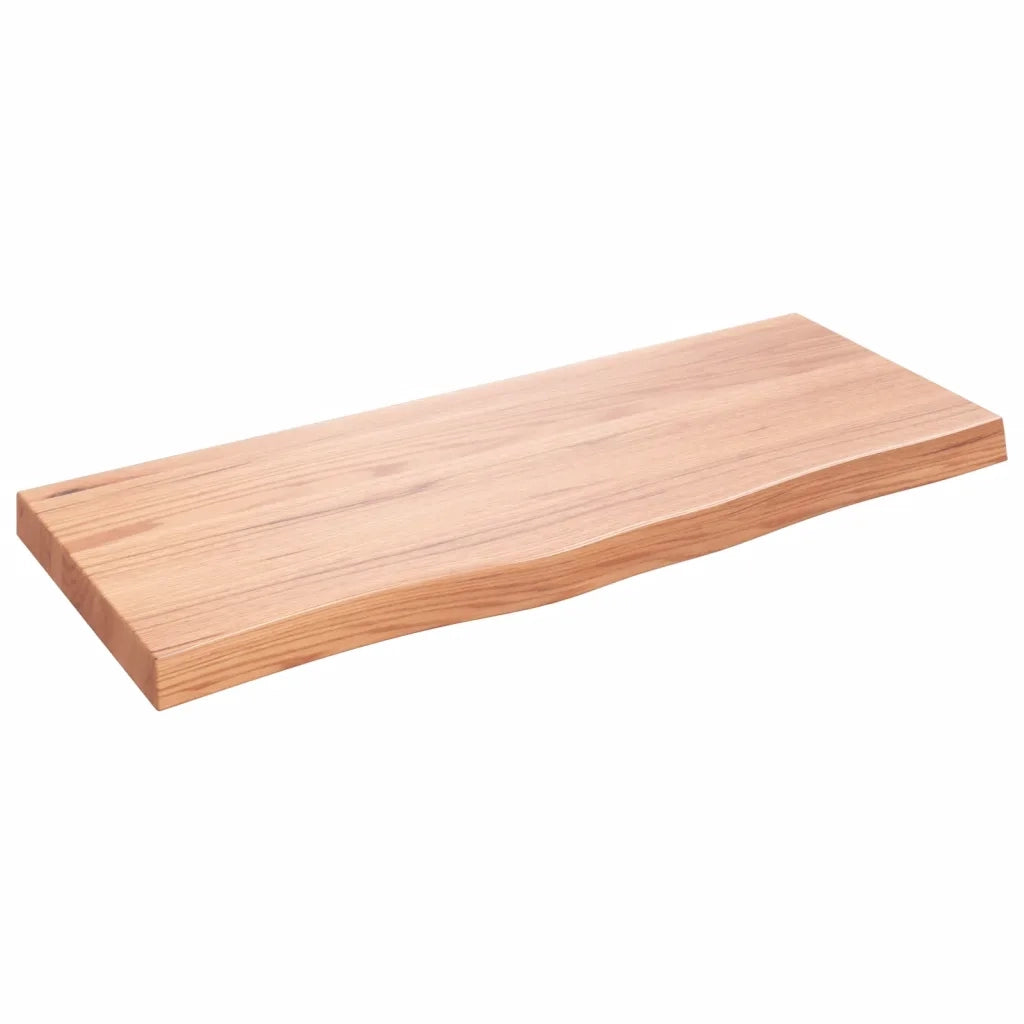 Piano Tavolo Marrone 100x40x(2-6) cm Massello Rovere Trattato