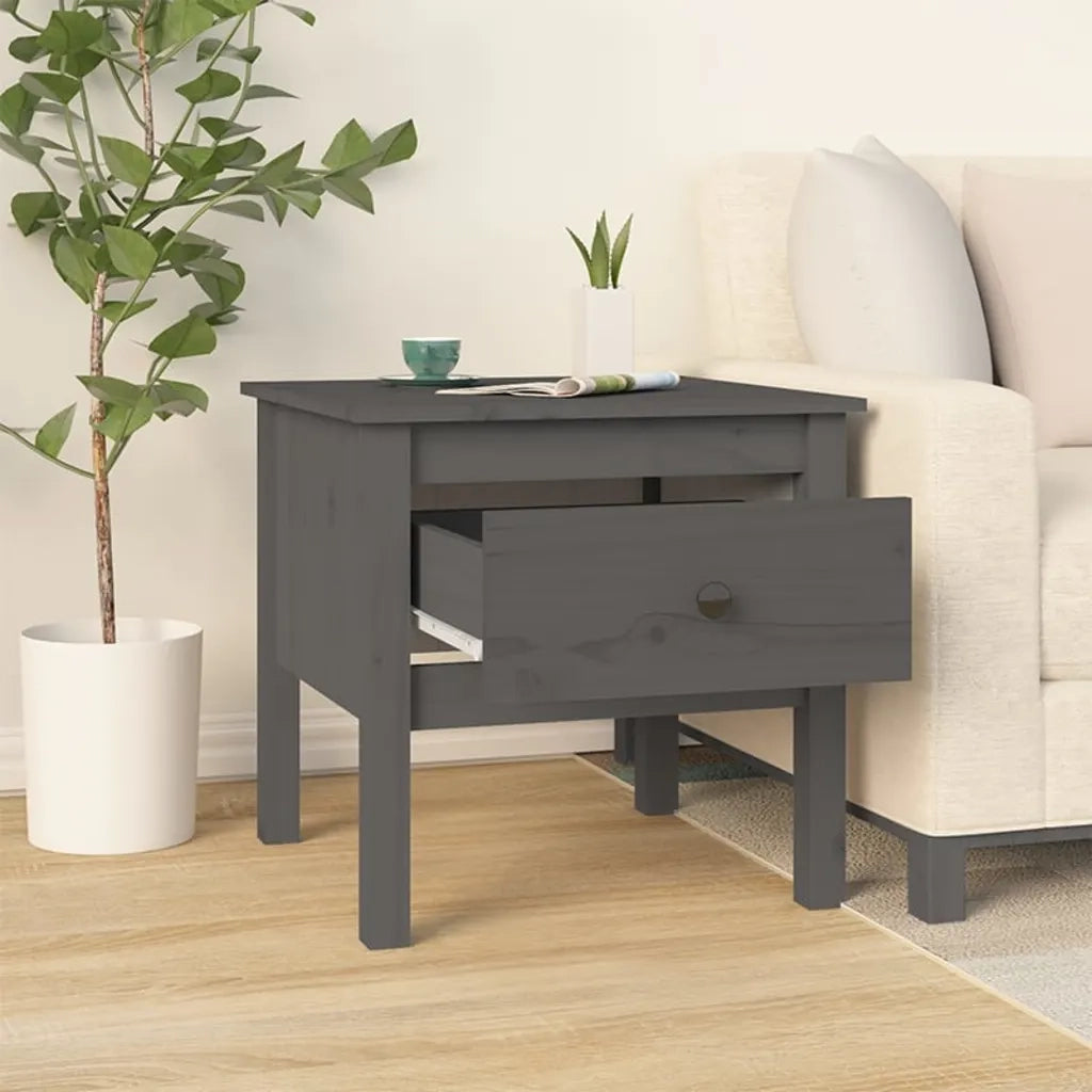 Tavolini 2 pz Grigi 50x50x49 cm Legno Massello di Pino 813799
