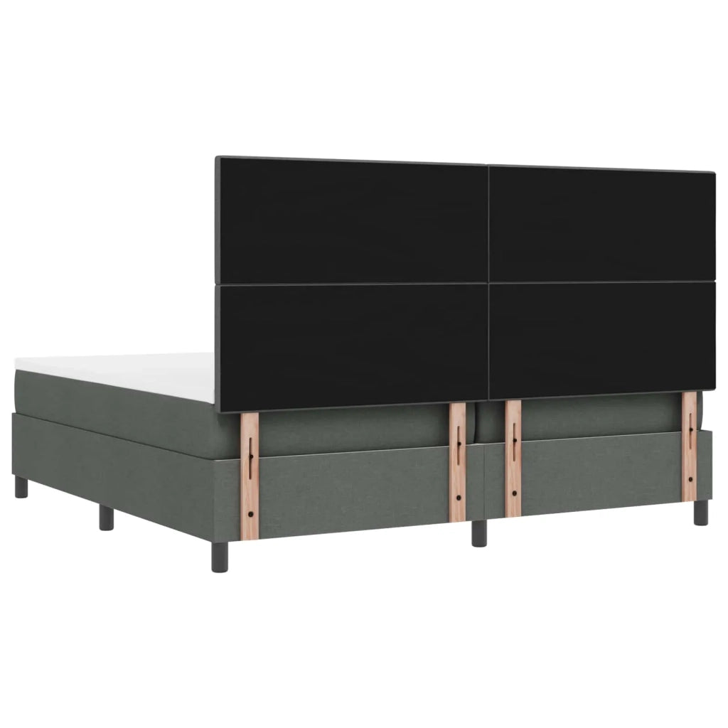 Letto a molle con strisce LED Grigio scuro 200 x 200 cm Tessuto 3342894
