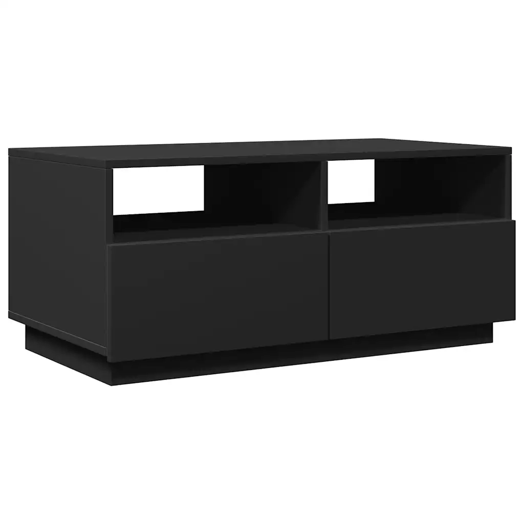 Tavolino da salotto | Tavolino da caff¨¨ | Tavolino da Soggiorno con Luci LED Nero 90x49x40 cm