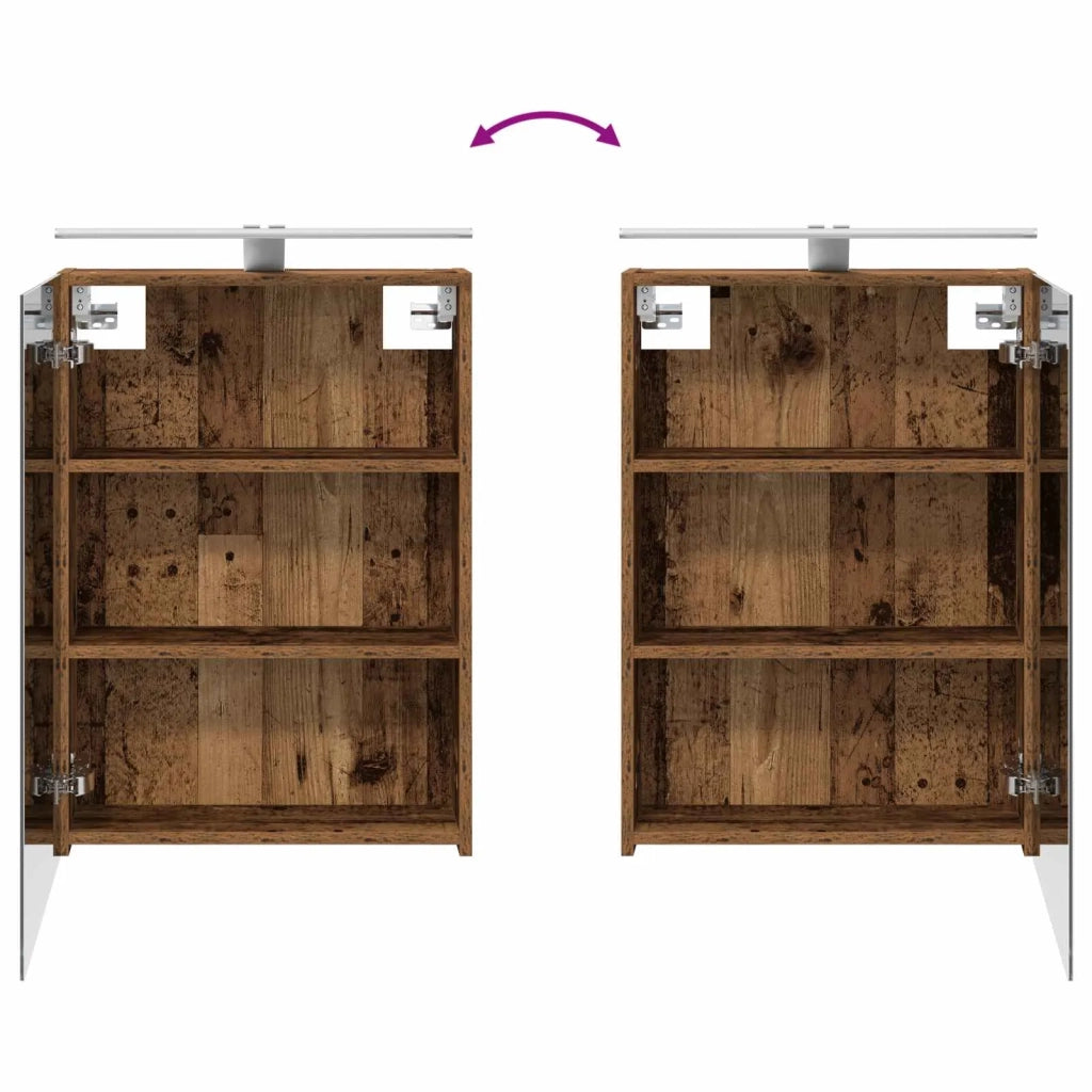 Set di mobili per il bagno 4 pcs Legno antico 3407413