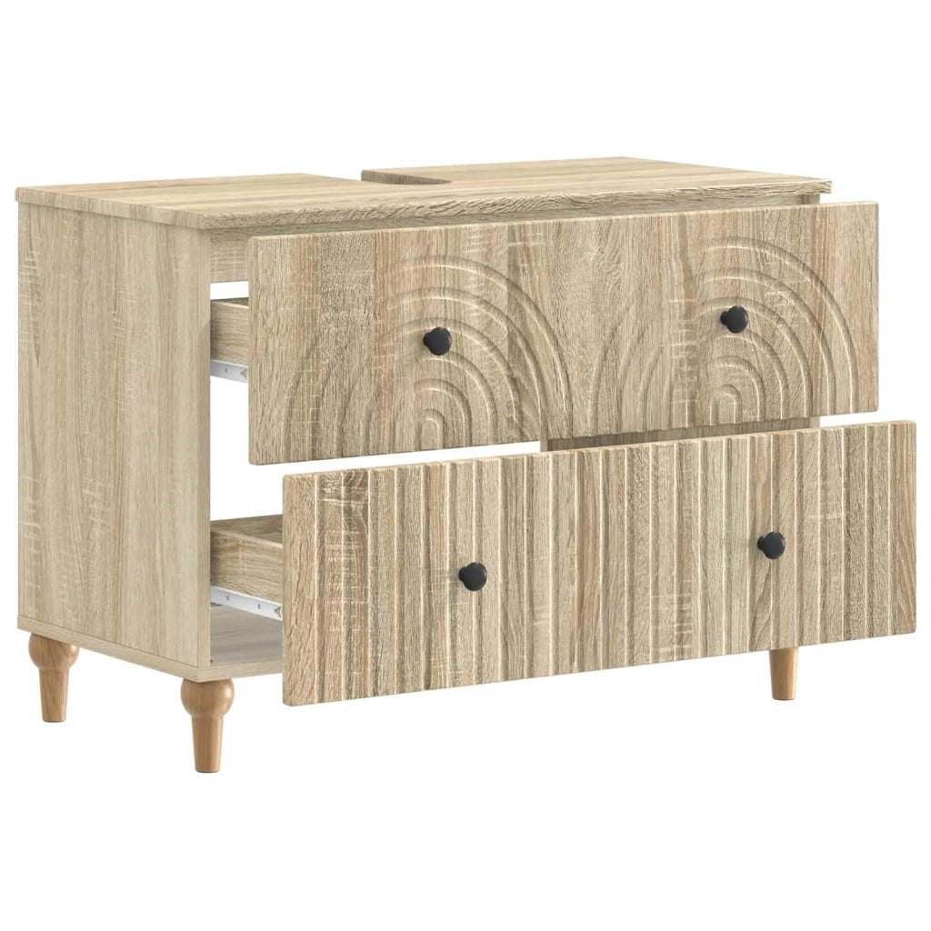 Armadio per Lavabo da Bagno ALKMAAR Rovere Sonoma 896137