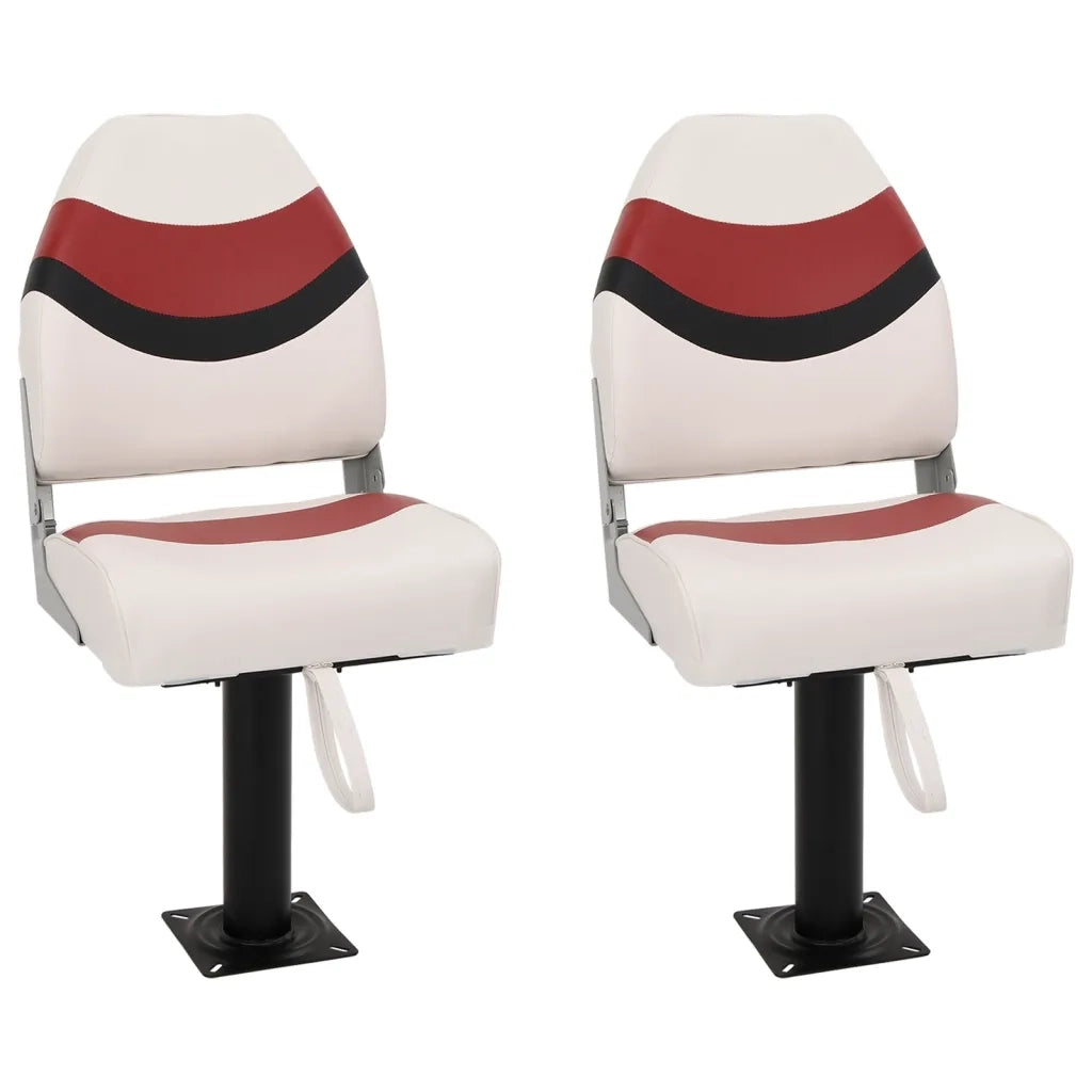 Set Sedile da Barca Pieghevole 4 pz con Schienale Alto