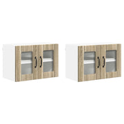 Mobile in vetro da parete LUCCA 2 pcs Rovere Sonoma 884970