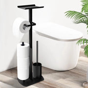 Sostegno per carta igienica in acciaio inossidabile, posizionamento verticale con spazzola per il water con contenitore per asciugamani umidi, set per il water con spazzola per il water