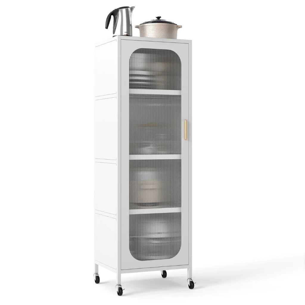 Mobile contenitore minimale 45 x 40 x 141 cm robusto e flessibile design moderno in acciaio al carbonio bianco 20_0016172