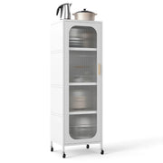 Mobile contenitore minimale 45 x 40 x 141 cm robusto e flessibile design moderno in acciaio al carbonio bianco 20_0016172