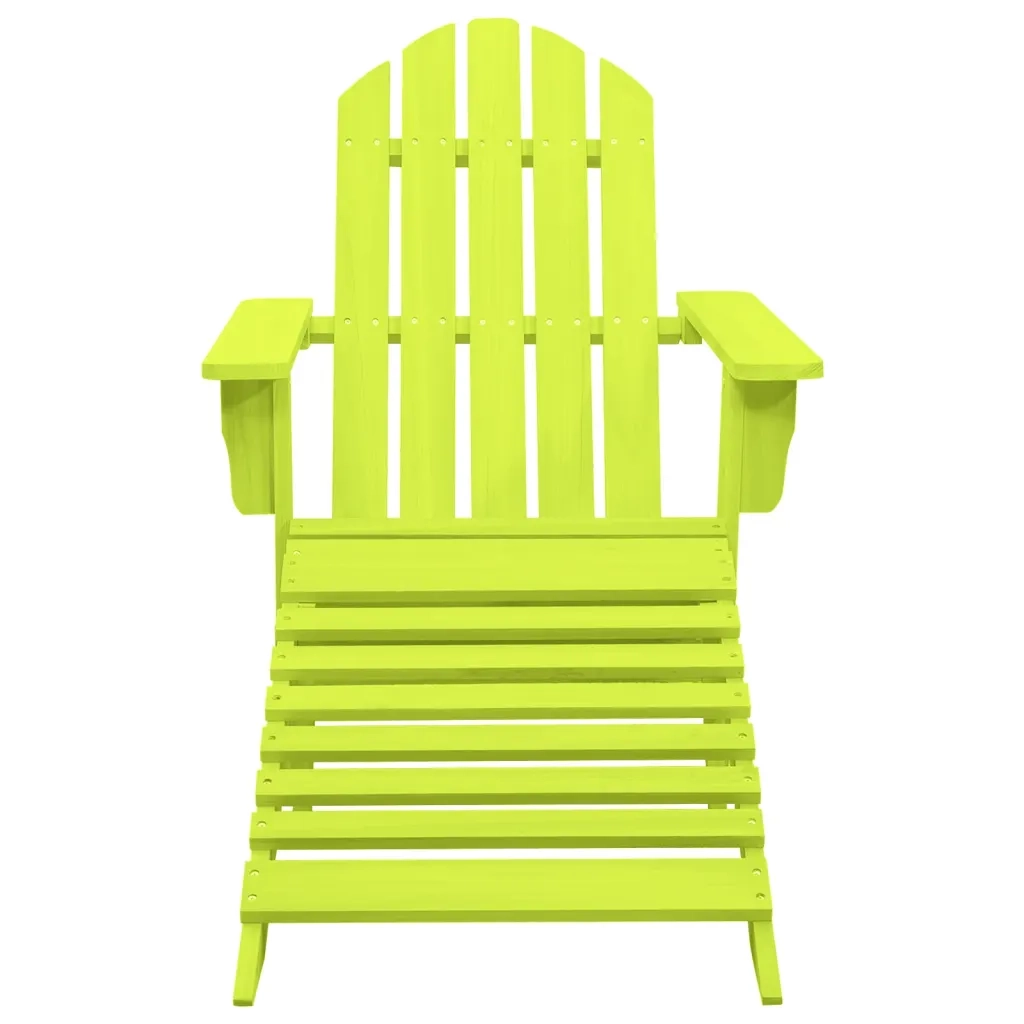 Sedia Giardino | Sedie da Esterno Adirondack con Ottomana Massello di Abete Verde