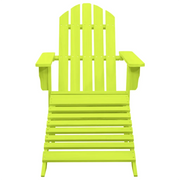 Sedia Giardino | Sedie da Esterno Adirondack con Ottomana Massello di Abete Verde
