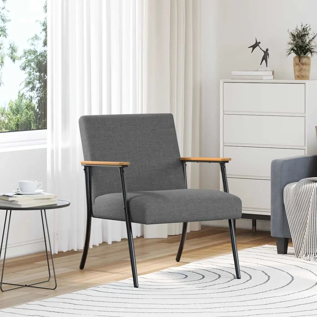 Poltrona-Divano Sedia-Poltroncina Grigio scuro Tessuto 978111