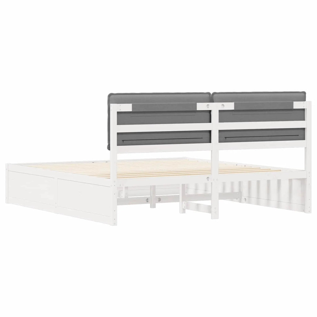 Letto con Testiera Rivestita Grigio chiaro 180 x 200 cm