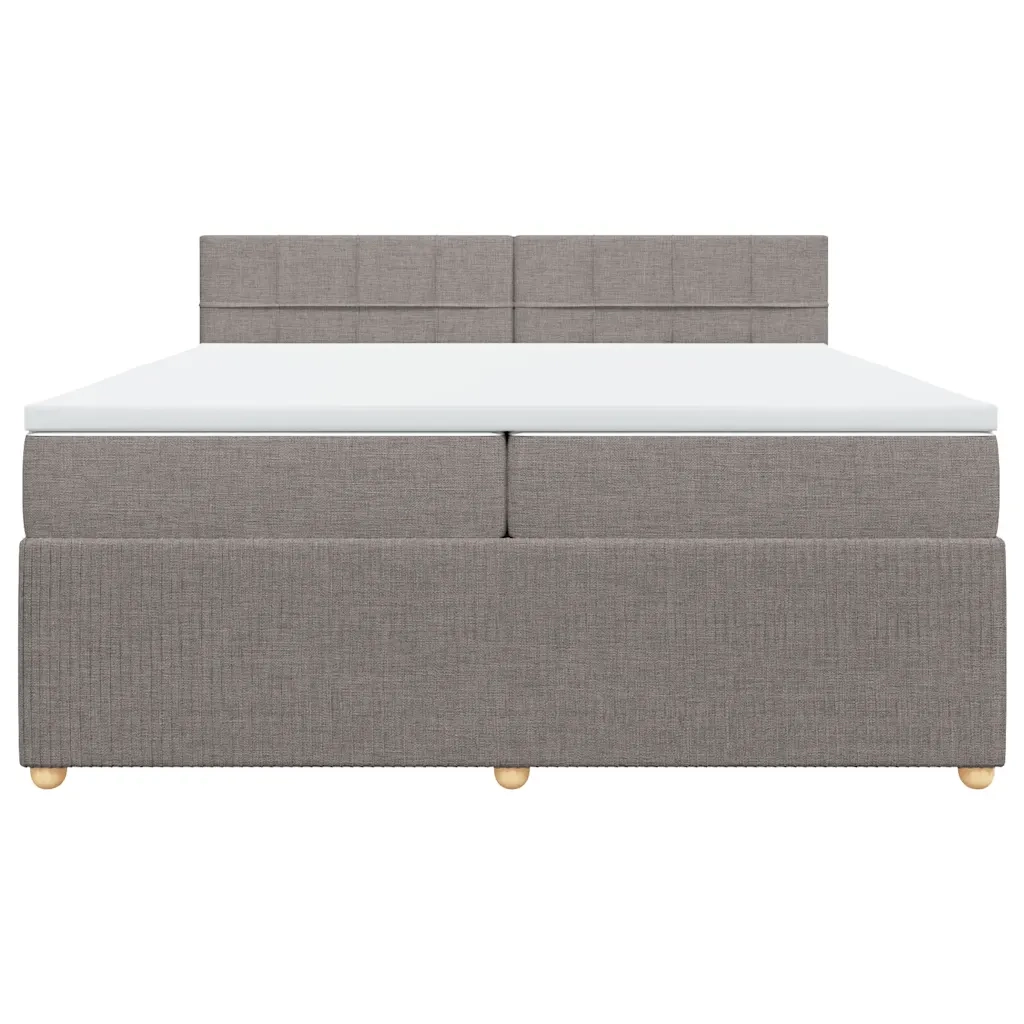 Giroletto a Molle con Materasso Tortora 200x200 cm in Tessuto 3289867