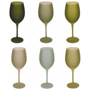 Villa d'Este Home Tivoli 5917940 Happy Hour Set 6 Calici in Vetro Effetto Ghiaccio 650 ml colore Verde