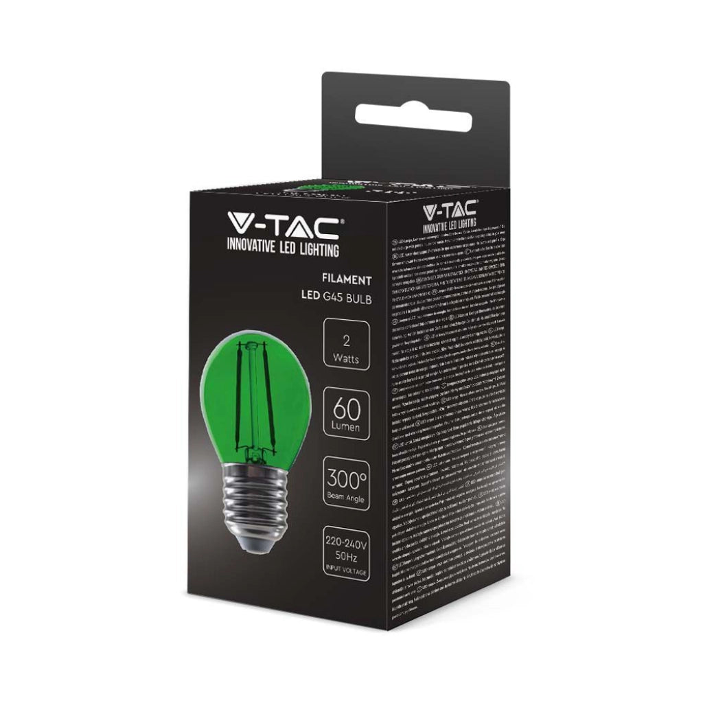 Bulbo del filamento di colore verde a LED 2W G45 E27
