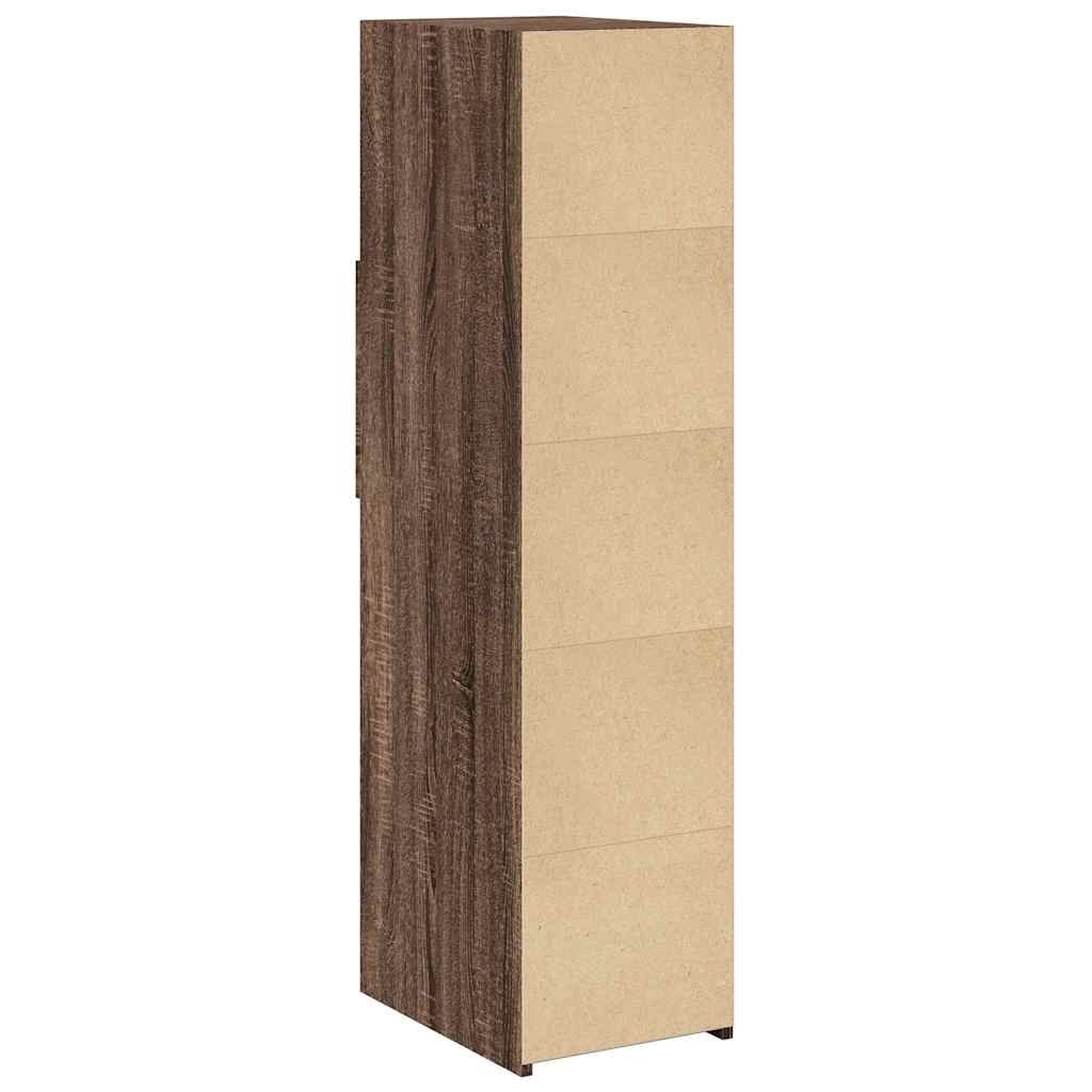 Buffet credenza cassettiera mobiletto mobile contenitore organizer cucina soggiorno salotto alto 30 x 42,5 x 124 cm legno ingegnerizzato marrone 02_0033573