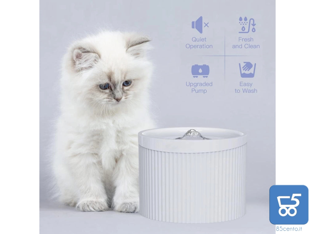 Fontanella Automatica per Gatti Cani 2 Litri in ABS Alimentare Distributore Acqua Silenzioso copia