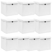 Scatole con Coperchi 10 pz Bianche 32x32x32 cm in Tessuto cod mxl 52383