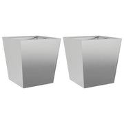 2 pz Fioriere | Cassetta per fiori | Vaso da Giardino 40x40x40 cm in Acciaio Zincato