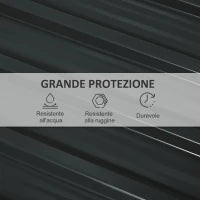 Set 12 Pannelli di Ricambio 129x45 cm per Casette da Giardino in Acciaio Zincato Grigio Scuro