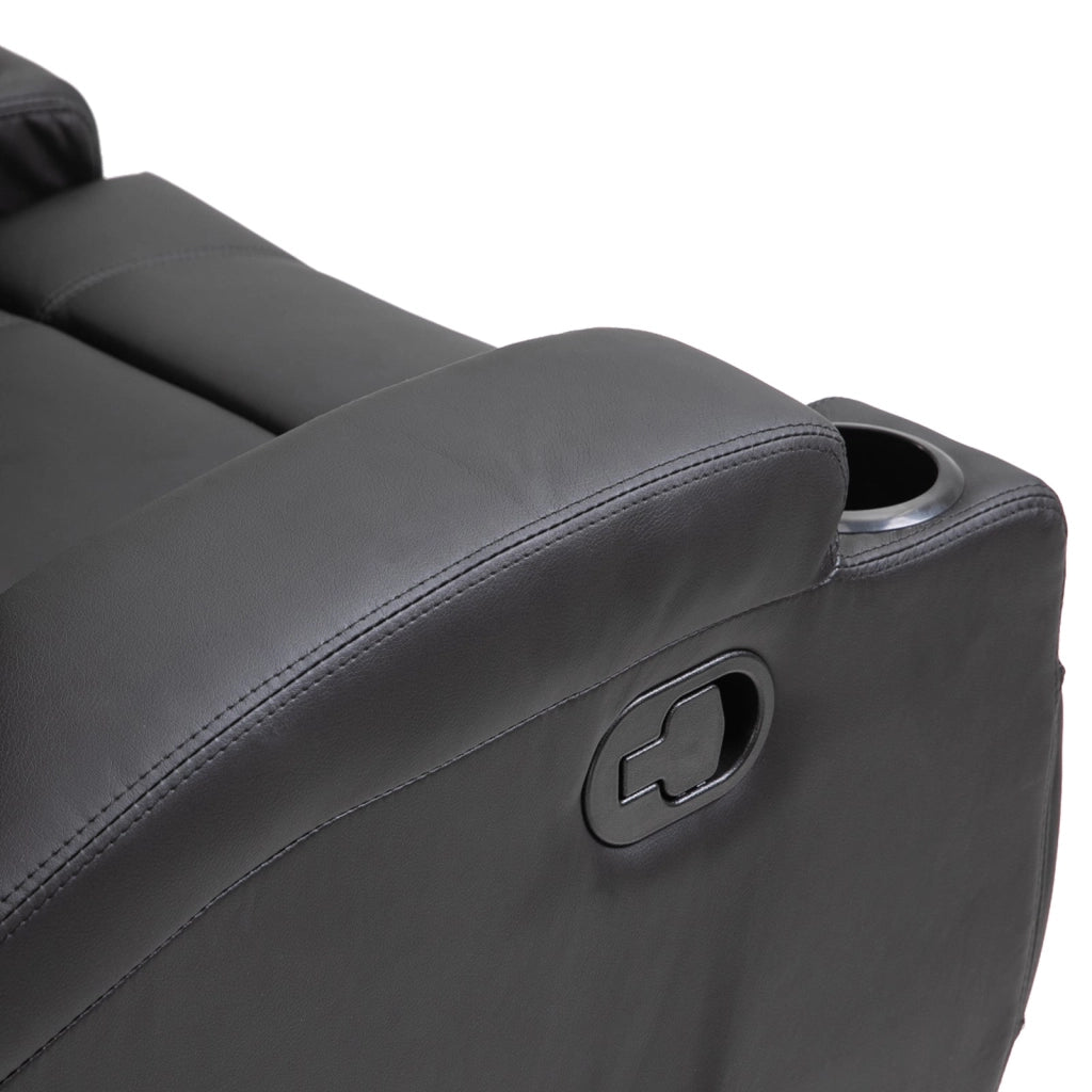 Poltrona Relax Massaggiante 84x92x109 cm in Similpelle Nera