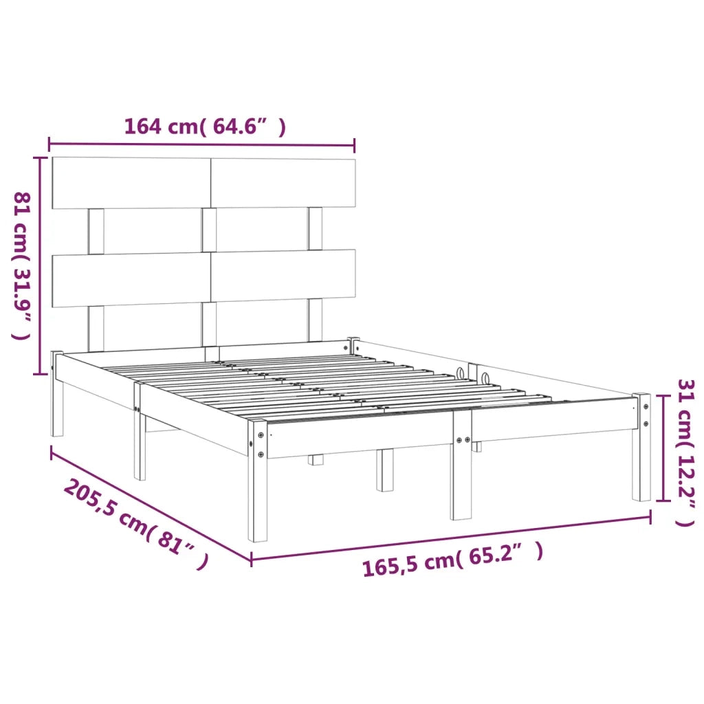 Giroletto-Struttura Letto in Legno Massello 160x200 cm 102123