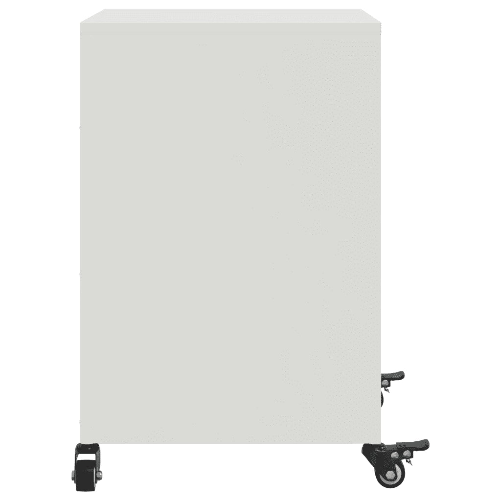 vidaXL Comodini 2 pz Bianchi 36x39x59 cm in Acciaio