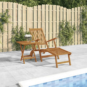 Sedia a Sdraio con Poggiapiedi e Tavolo Legno Massello Acacia cod mxl 5544