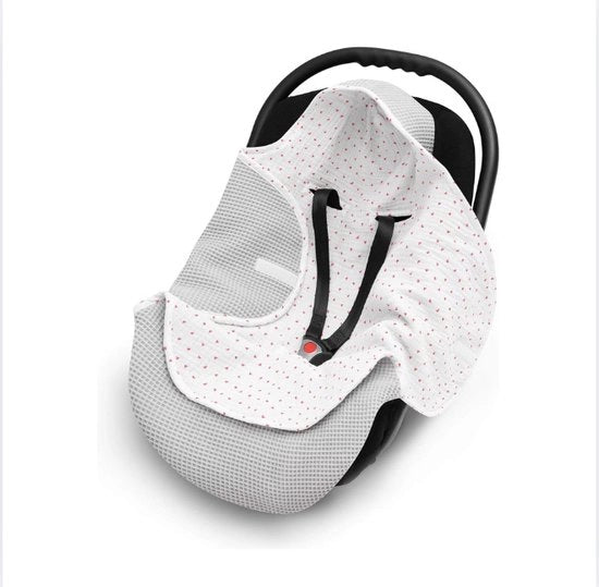 Bambino decongelante leggero in tessuto a wafflè e mousseline – 100% cotone – Adatto per sedili auto come Maxi-Cosi – Per estate e primavera