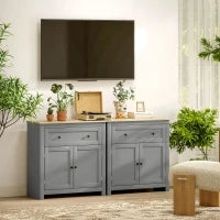 Credenza Cucina con Cassetto e Armadietto con Ripiano Regolabile, in Legno, 78.5x35x80 cm, Multicolore