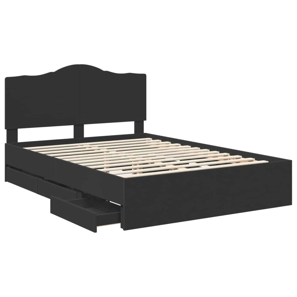 Struttura del letto Nero 160 x 200 cm Legno Ingegnerizzato 3413395