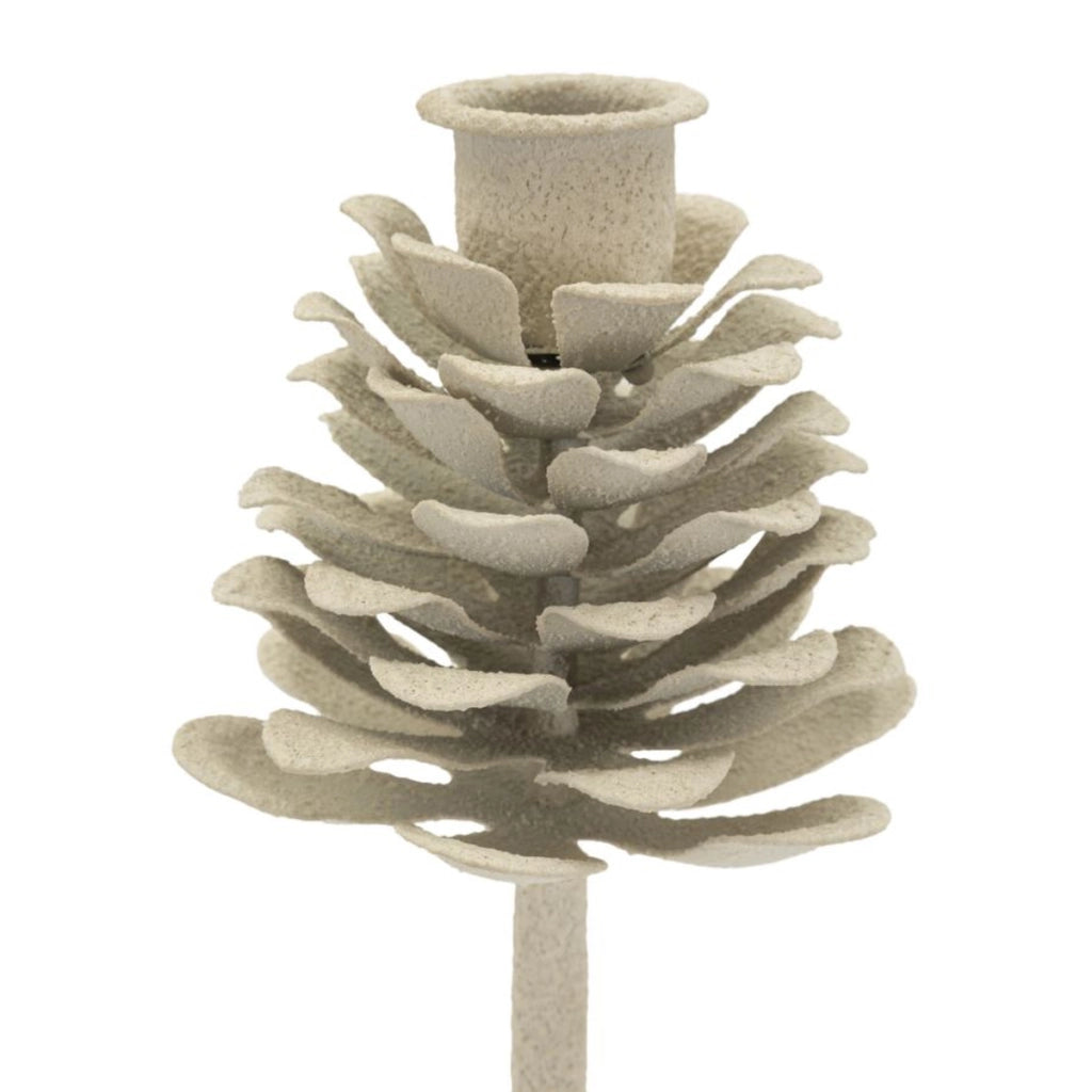 Portacandela VKH745, Beige, Metallo, 9,5x9,5x22,5 cm