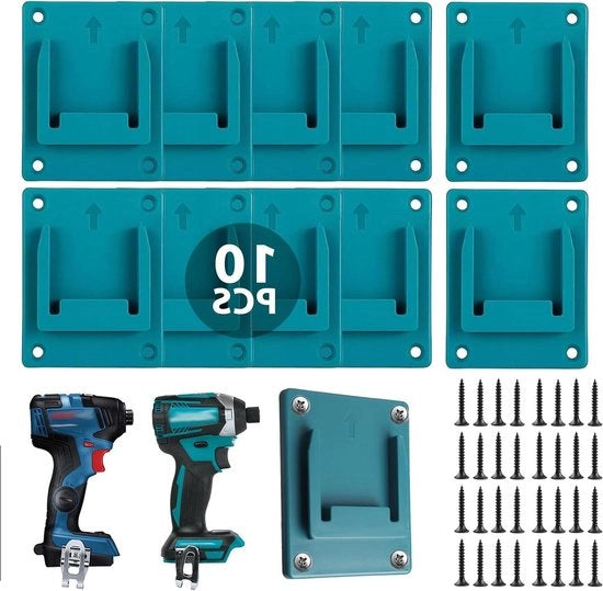10 pezzi di supporto per utensili per perforatrici a batteria 18V Makita con 40 viti – supporto per macchina per officina