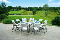 Set 4 Sedie Catering Pieghevoli da Giardino 47x61x87 cm in Polietilene Bianche