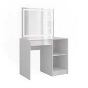 Vicco Tavolo da toeletta Bianco/bianco lucido 89.8 cm con specchio LED