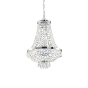 Lampadario Classico Caesar Metallo-Cristallo Cromo 6 Luci G9 3W 3000K Luce Calda