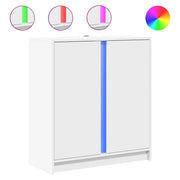 Credenza | Madia | Buffet da pranzo | Armadio da pranzo con LED Bianca 77x34x85 cm in Legno Multistrato