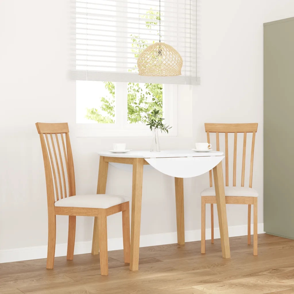 Sedie da Pranzo con Cuscini 2 pz Naturale Legno Massello Hevea 4102389