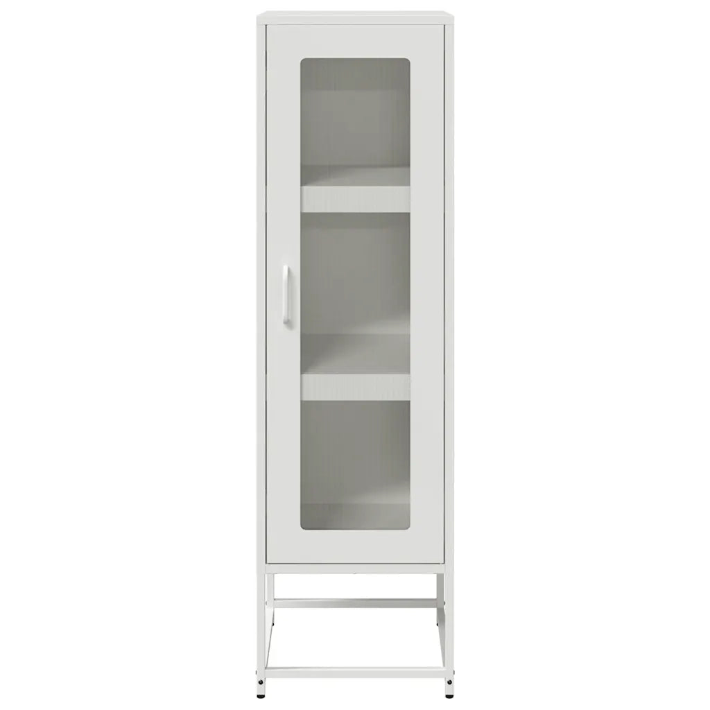 Credenza | Madia | Buffet da pranzo | Armadio da pranzo Bianca 36x39x123 cm Acciaio Laminato a Freddo