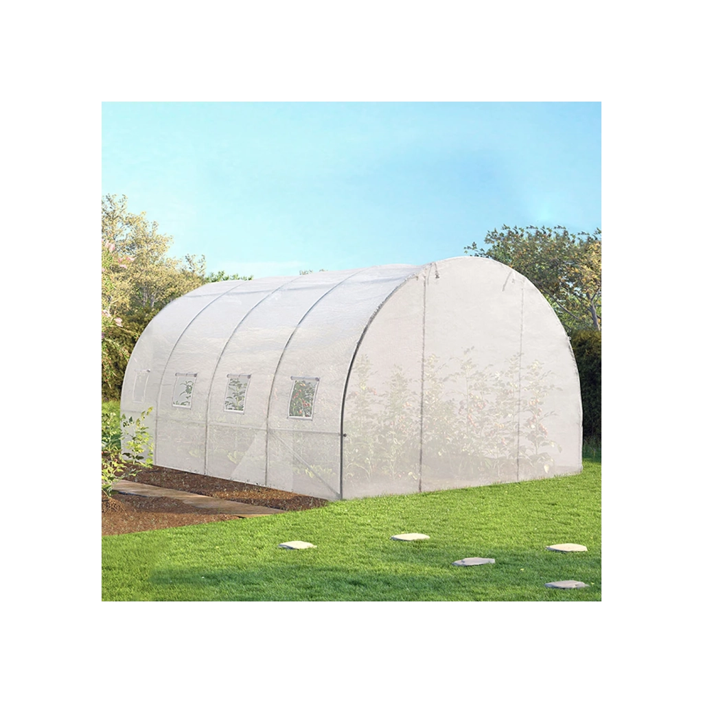IDMarket - Serra tunnel di giardinario 12 m² bianco ZEBRA 4x3M