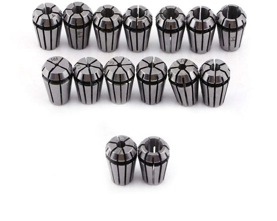 Collet a spillo ER11 da 15 pezzi - Set di tenuta di lavoro - Alta qualità - Strumento preciso - Adatto per fresatrici e torni