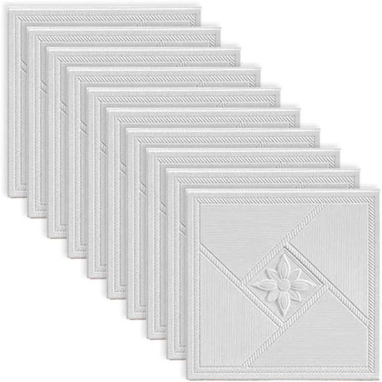Pacco da 12 pezzi di carta da parere 3D, rivestimento da parete autoadesivo, impermeabile all'acqua e umidità, decorazione interiore, 35x35 cm