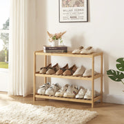 Scarpiera Dammfleth con 3 Ripiani 55 x 67,5 x 27 cm Bambù Naturale [en.casa]