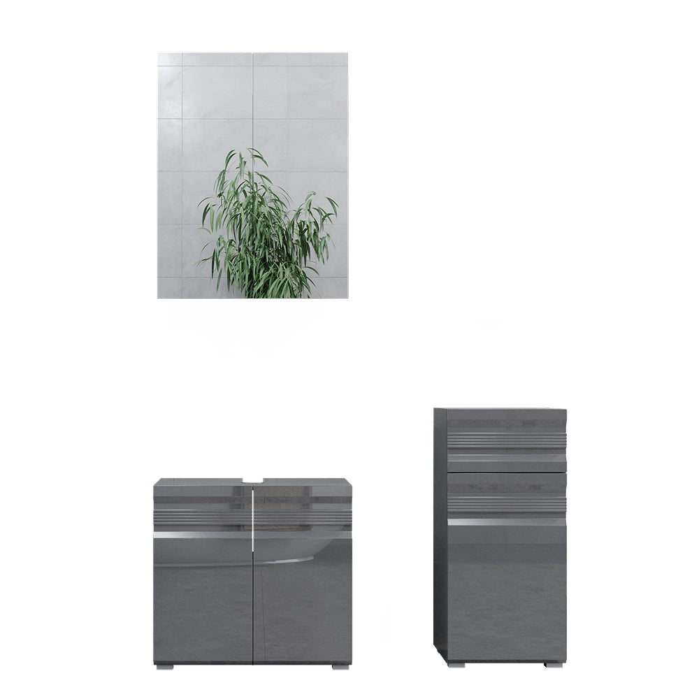 Vicco Set mobili bagno Antracite lucido 3 parti