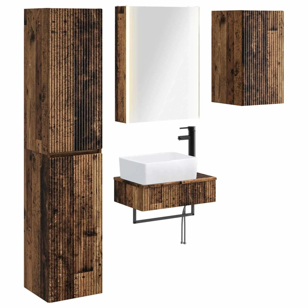 Set di mobili per il bagno 5 pcs Legno antico 3407285