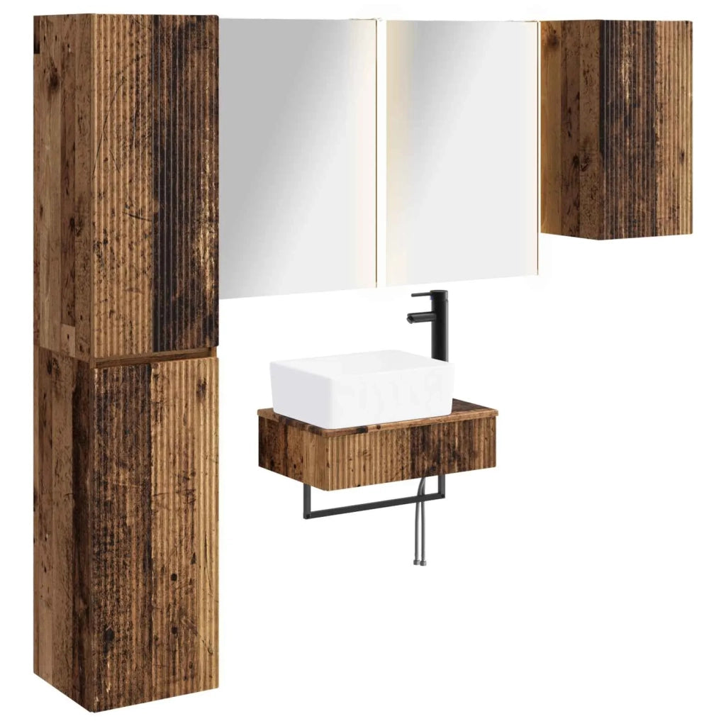 Set di mobili per il bagno 5 pcs Legno antico 3407285