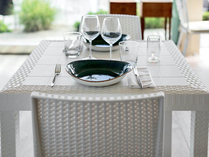 Sedia indiana 57x59x86 h cm in Wicker Bianco