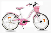 SCH PINK LOVE 20", bicicletta per bambini, adatta a bambini tra i 6 e i 10 anni, per altezza tra 120 e 155 cm, cestino,