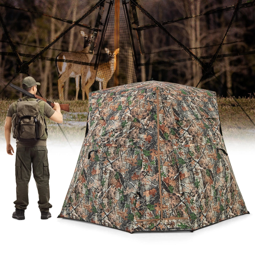 Tenda da caccia per 2-3 persone con borsa da trasporto, Tenda da terra a visione unidirezionale a 360¡ã per caccia-Tende