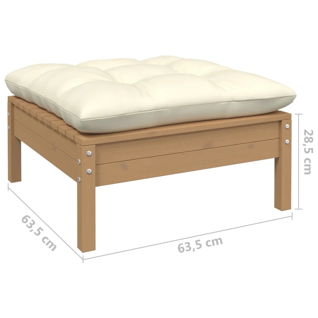 Set Salotto Giardino 5pz con Cuscini Marrone Ambra Legno Pino 3096295